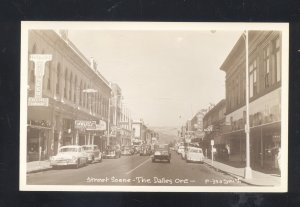 RPPC THE DALLES OREGON DOWNTOWN STREET SCENE OLD CARS REAL PHOTO POSTCARD