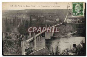 Old Postcard La Roche Posay Les Bains Vienna suspension bridge and Touraine