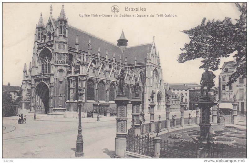 Eglise Notre-Dame Du Sablon Et Square Du Petit-Sablon, BRUXELLES, Belgium, 19...