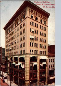 Postcard Carleton Building at Sixth and Olive Streets in St. Louis, Missouri