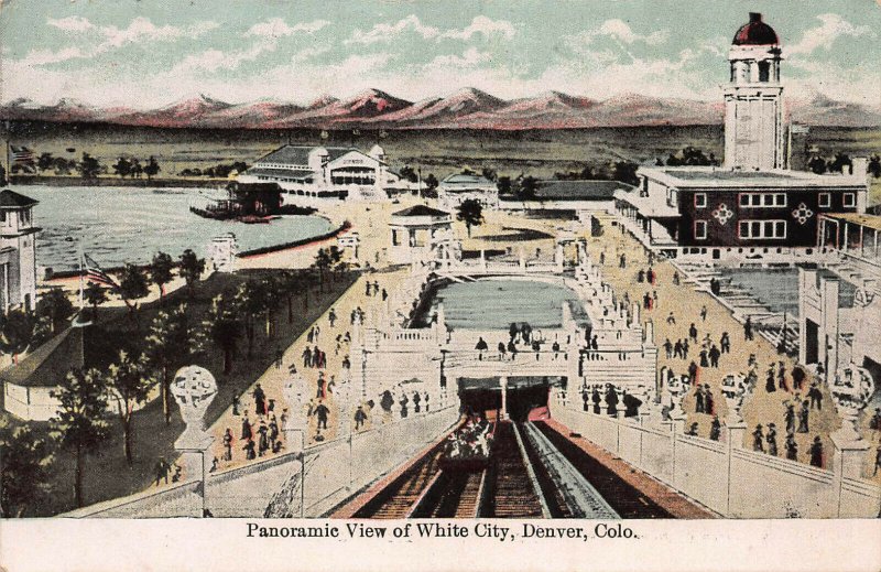 A Panoramic View of White City, Denver, Colorado, Early Postcard, Unused 