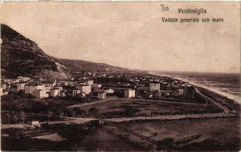 CPA VENTIMIGLIA veduta generale con mare. ITALY (530995)