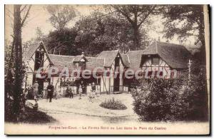 Old Postcard Forges les Eaux the board Farm Lake in the casino park