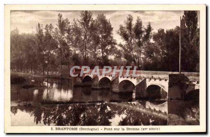 Old Postcard Brantome Bridge On The Dronne