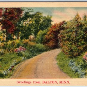 c1940s Dalton, Minn. Greetings from Souvenir Stock Custom Linen Postcard MN A264