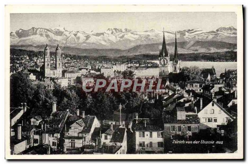 Old Postcard Zurcih von der Urania aus