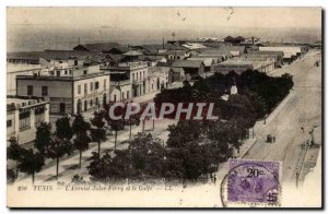 Tunisia Old Postcard Tunis L & # 39avenue Jules Ferry and the Gulf