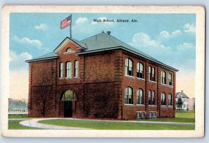 1920 Albany Alabama AL Vintage Postcard High School Exterior Building Unposted