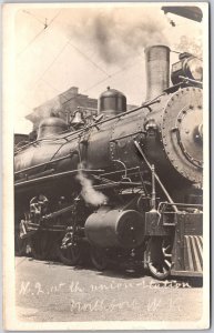 Union Station Train Locomotive Northboro West Virginia Real Photo RPPC Postcard