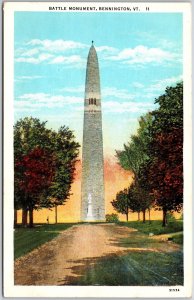 Battle Monument Bennington Vermont VT Historcial Trees & Grounds View Postcard