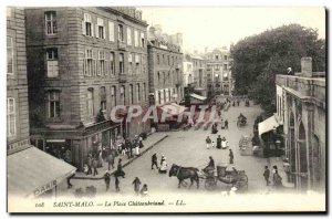Old Postcard Saint Malo Place Chateaubriand