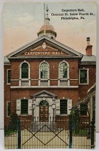 Philadelphia Pa Carpenters Hall Chestnut St below 4th to Robensonia Postcard D16