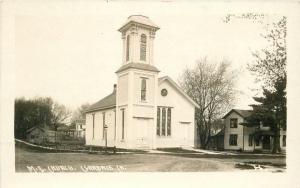 C-1910 Clarence Iowa Cedar County ME Church RPPC Real photo postcard 2695