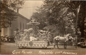 RPPC Civic Parade, Pittsfield MA 150 Anniversary c1911 Vintage Postcard T22