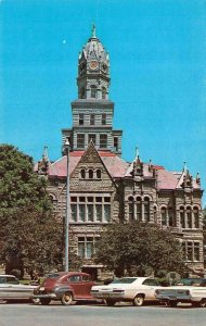 PARIS, Illinois IL   EDGAR COUNTY COURT HOUSE  Cars Outside  ca1960's Postcard