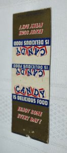 Candy is Delicious Advertising Bobtail 20 Strike Matchbook Cover