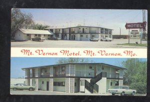 MOUNT MT. VERNON MISSOURI MOTEL ROUTE 66 VINTAGE ADVERTISING POSTCARD CARS