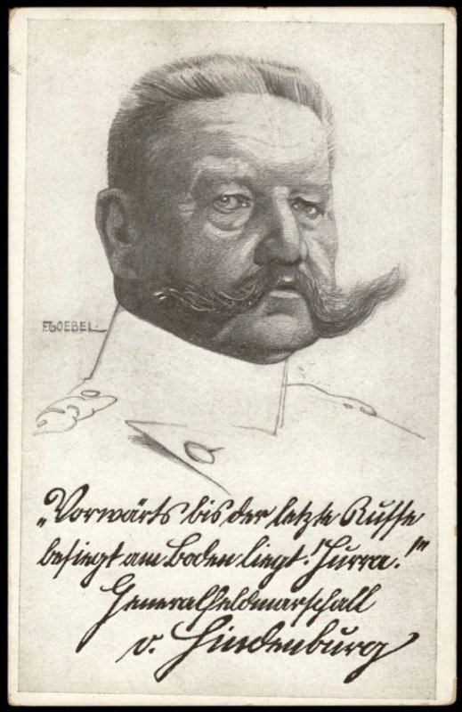 Germany WWI General Hindenburg Patriotic Feldpost PPC G67449