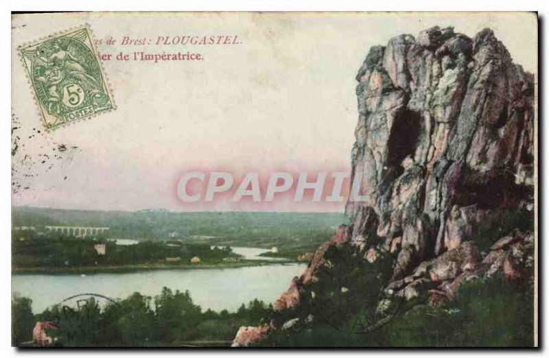Old Postcard Plougastel Rocher de l'Imperatrice