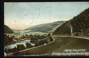 Old Postcard-Central Vermont Railroad View-Sharon,VT