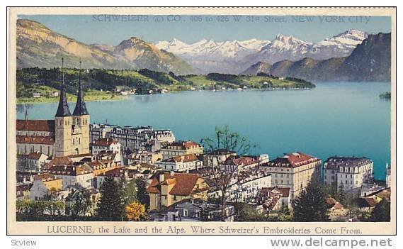 Lucerne, The Lake & The Alps, Where Schweizer's Embroideries Come From, Switz...