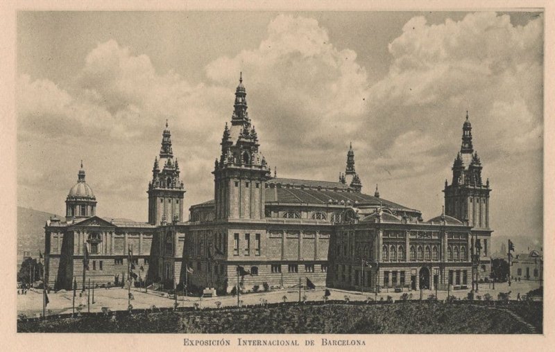 National Palace South Face Barcelona Exposicion 1929 Spain Postcard