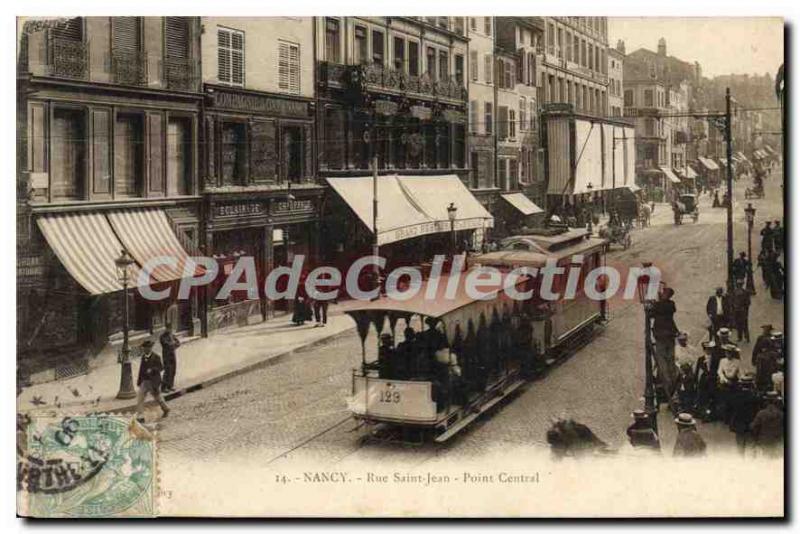 Old Postcard Nancy Rue Saint Jean Tram Point Central