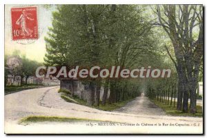 Postcard Old Meudon Avenue du Chateau and Rue Capuchin