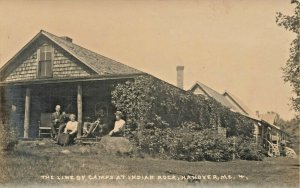 Hanover ME Line of Camps at Indian Rock Real Photo Postcard