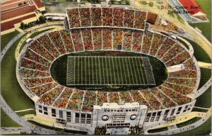 Linen Postcard Cotton Bowl in Dallas, Texas~4264