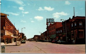 View of First Street, Business District, Hotel Havre MT Vintage Postcard R35