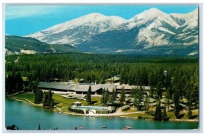 c1960's View Of Jasper Park Lodge Crown Jewel Canadian Rockies Vintage Postcard