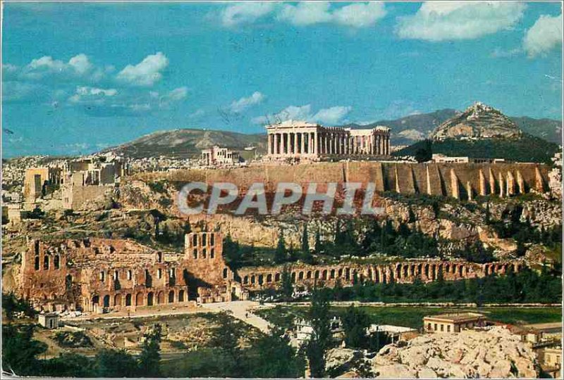 Postcard Modern Athens Acropolis View L