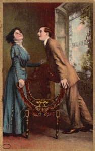 Vintage Postcard 1910's Courtship Royal Couple Expressing Love With Each Other