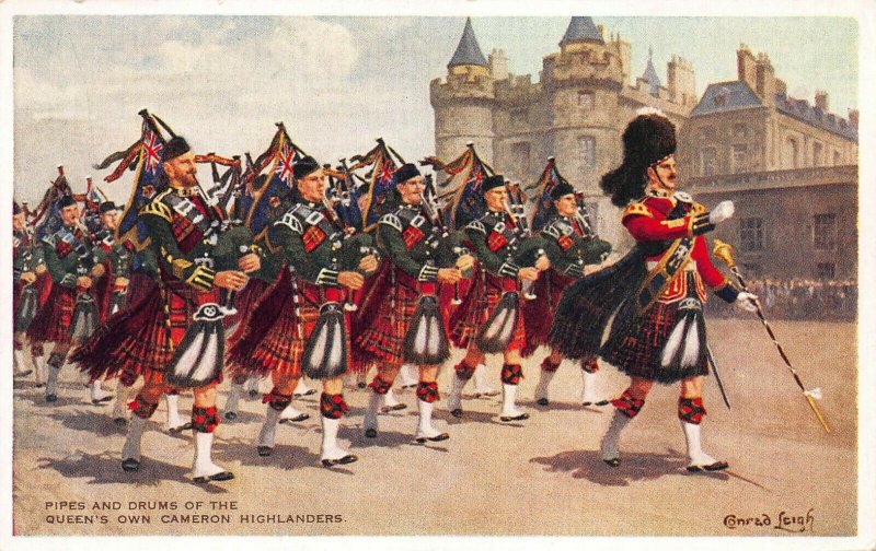 Scotland, Queens Own Cameron Highlanders, Early Valentine's Postcard Unused 