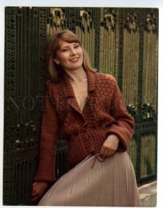 488672 Advertising FASHION 1983 Knitting pattern Jacket Girl Poster Old postcard