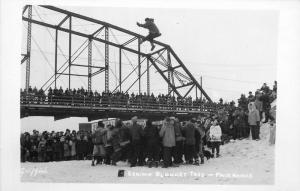 ALASKA Fairbanks 1940s Truss Girder Bridge Griffin Photo Eskimo Blanket 4164