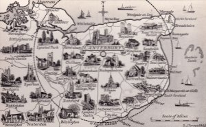 Canterbury Kent Vintage Real Photo Map Postcard