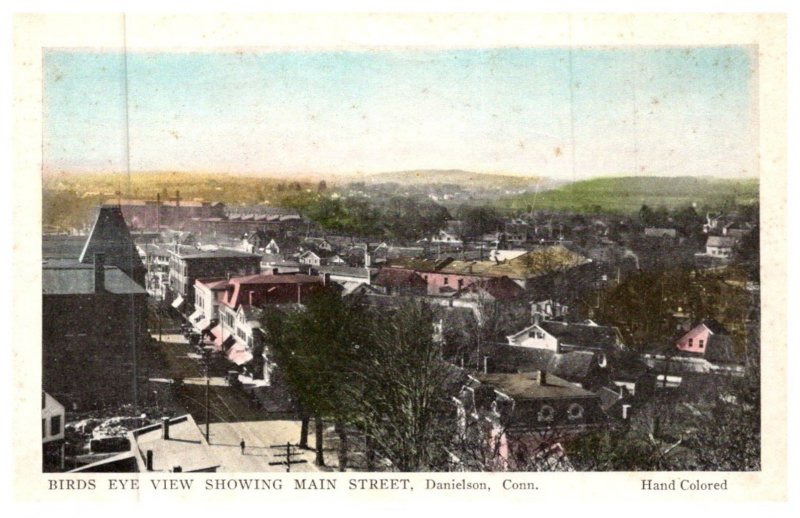 Connecticut  Danielson , Aerial view showing Main Street