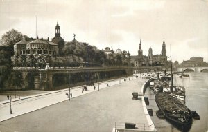 Germany sail & navigation themed postcard Dresden transport sailing ship barge