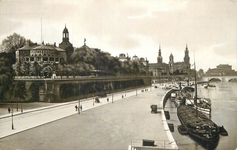 Germany sail & navigation themed postcard Dresden transport sailing ship barge