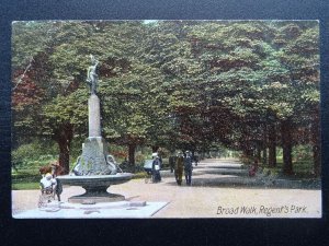 London Parks BROAD WALK, REGENT'S PARK - Old Postcard by J.W.B. 307