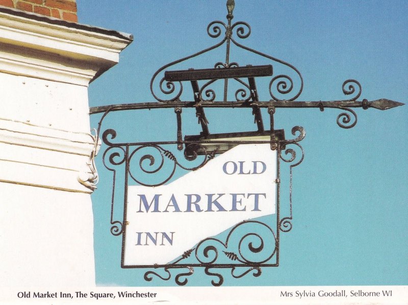 Old Market Inn The Square Winchester Hanging Sign Postcard