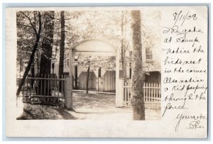 1908 Gate Camp Entrance Birds Nest Child Boy Pittsburgh PA RPPC Photo Postcard 