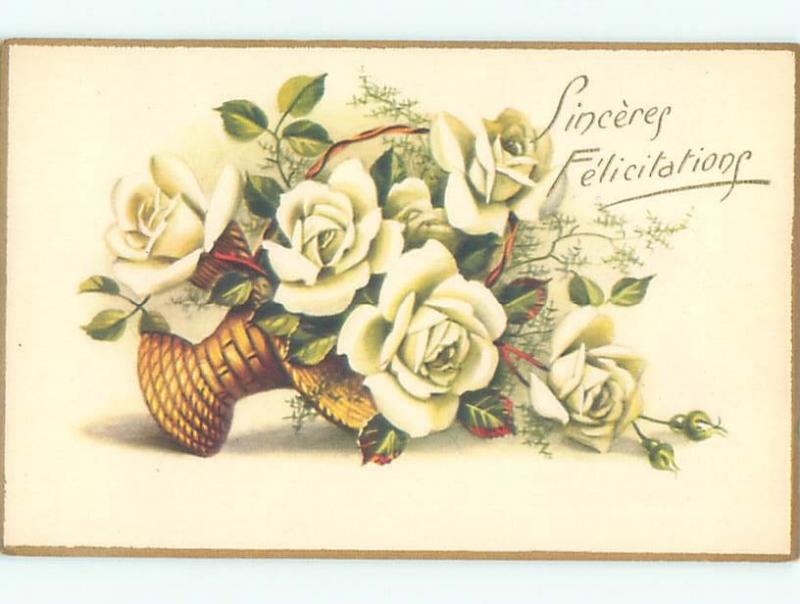 Very Old Foreign Postcard BEAUTIFUL FLOWERS SCENE AA4308