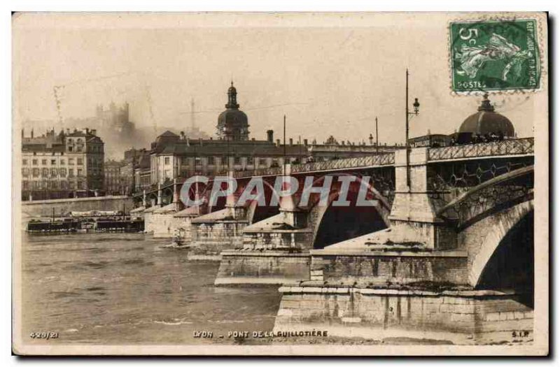 Old Postcard Lyon Guillotiere Bridge