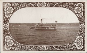 Small Steamer Boat Carrying People Unknown Location Blurry RPPC Postcard G78