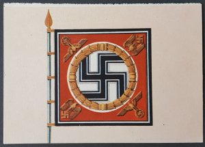 GERMANY THIRD 3rd REICH ORIGINAL NAZI POSTCARD WW2 FUHRER STANDARD