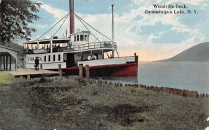 Canadaigua Lake New York Woodville Steamer Dock Ships Vintage Postcard AA110510