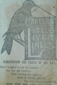 1870s-80s Carter's Little Liver Pills Quack Medicine Dr. Victorian Print Ad L14